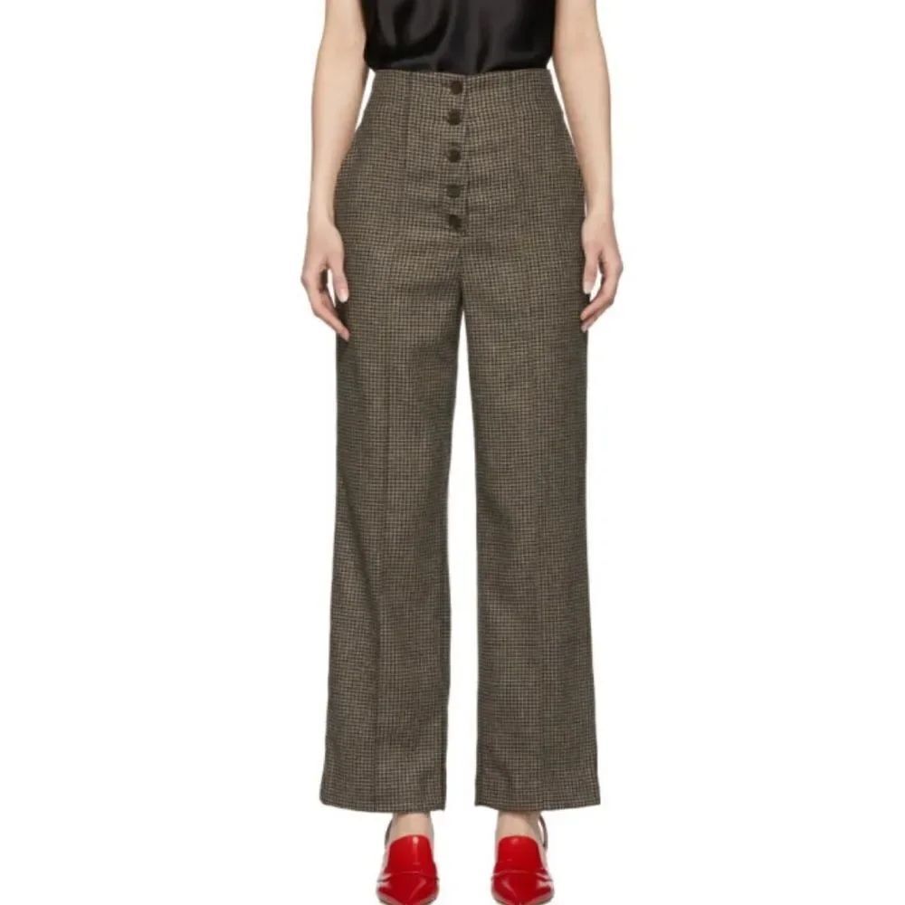 Nanushka Black Houndstooth Kos Trousers size XS